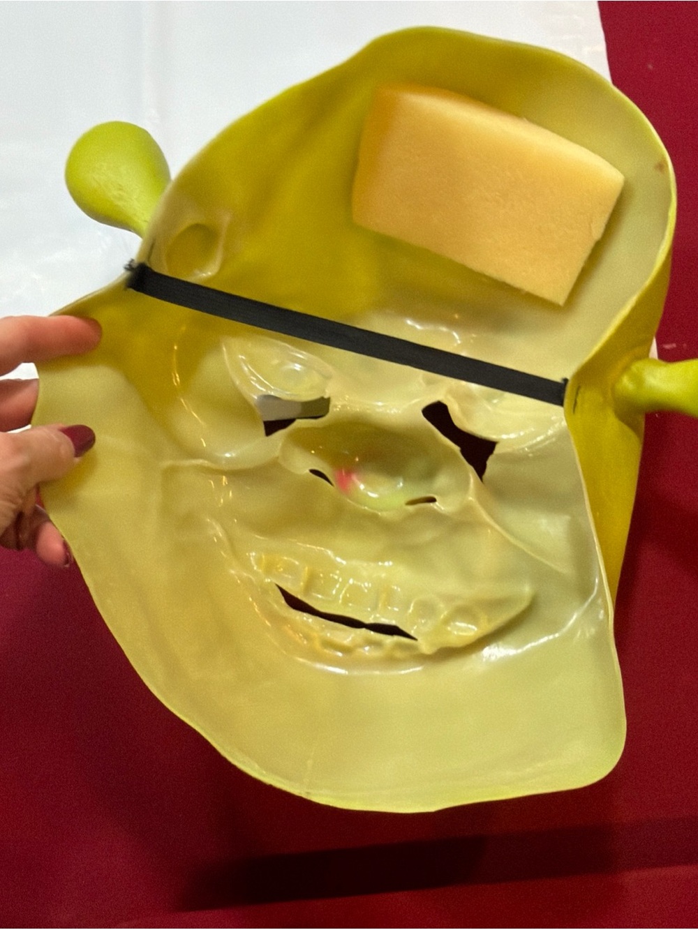 Dreamworks SHREK 2 Green Ogre Face Mask Head Strap White Teeth 2004 Fun Monster - Picture 11 of 15